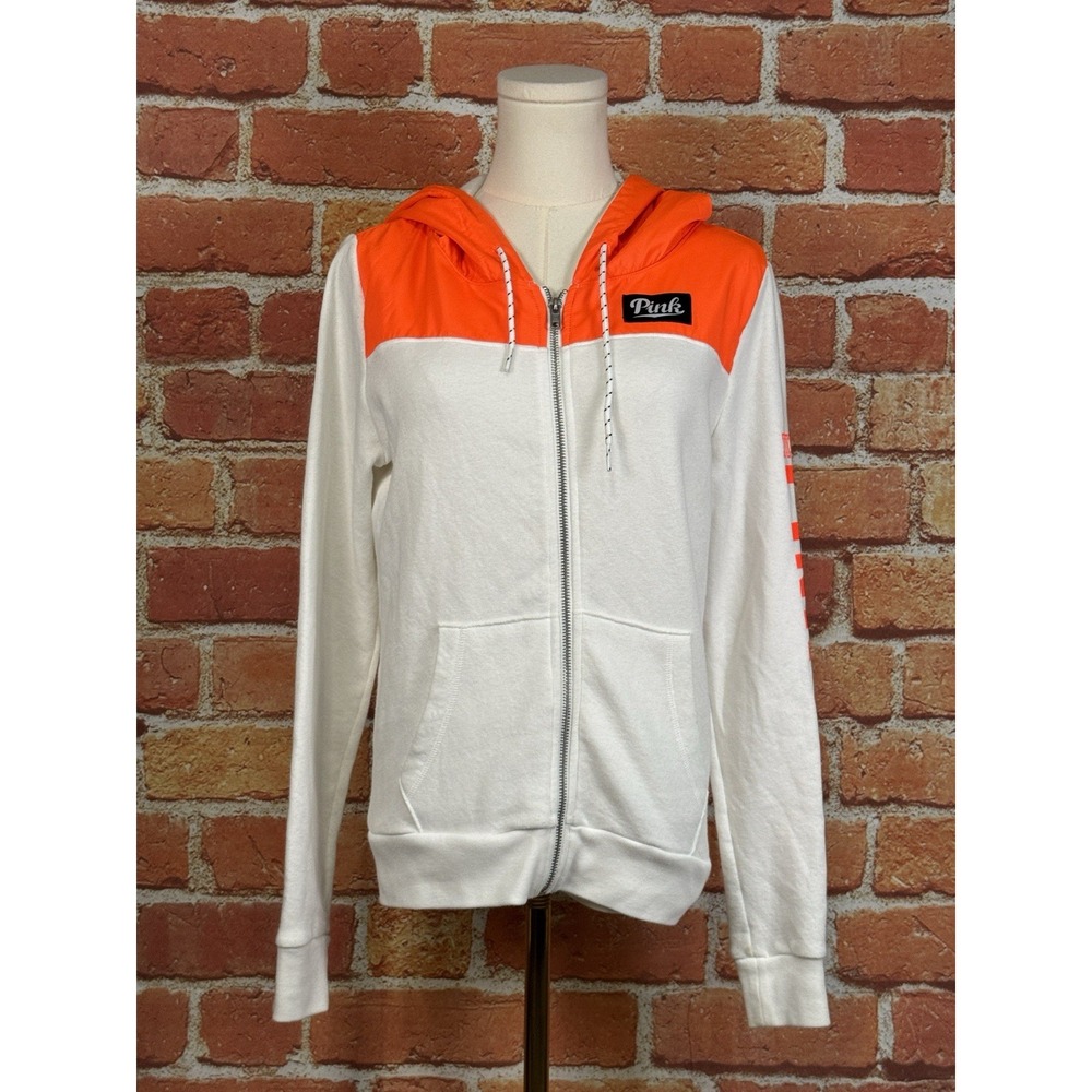 Victoria's Secret PINK Hoodie Orange Full Zip Women's Size S/P Activewear Casual